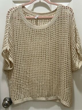 Open-Knit Cream Sweater